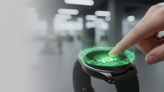 Smartwatch technology enhances longevity by monitoring VO2 max levels with advanced health tracking on sleek wearable device