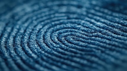 Close-up Detailed Fingerprint Texture: Blue Ridges and Curves