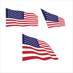 Fototapeta premium Flag american vector icon illustration 