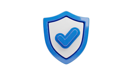 Blue Shield with Checkmark Icon