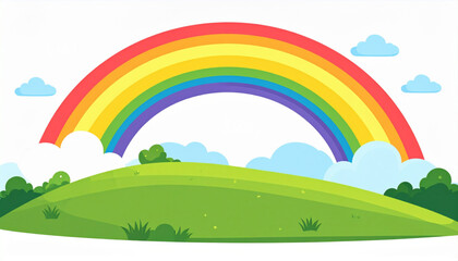 Flat Rainbow Over Hills