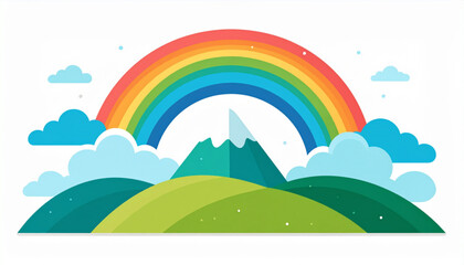 Flat Rainbow Over Hills