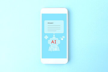 スマートフォン上でAIのドクターに診断をしてもらうイメージ画像