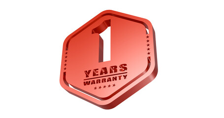 3d one year guarantee icon sign element