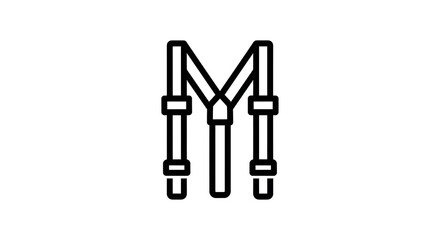 Classic suspenders icon representing fashion and traditional style