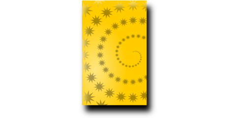 Sunny yellow abstract background featuring a golden star spiral design on a warm yellow-orange gradient.