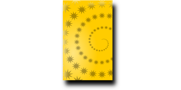 Sunny yellow abstract background featuring a golden star spiral design on a warm yellow-orange gradient. - Powered by Adobe