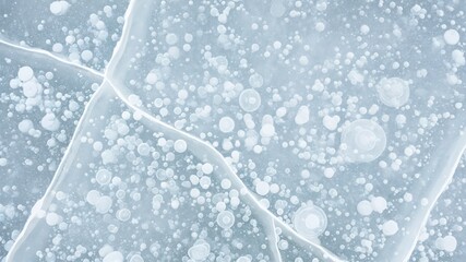 Close-Up of Textured Ice Surface with Bubbles and Cracks for Natural Photography Enthusiasts