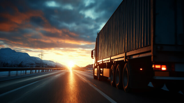 Trucking & Haulage, long-haul truck driving on highway