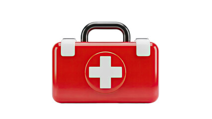 Obraz premium Red First Aid Kit with White Cross