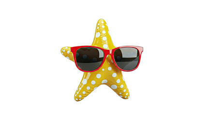 Yellow Starfish Wearing Red Sunglasses