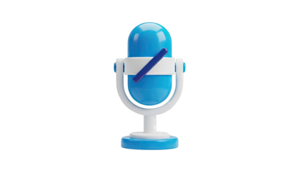 Blue 3D Microphone Icon