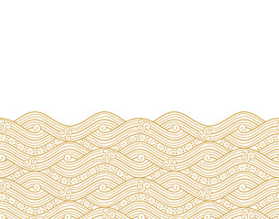 Golden water wave pattern background. Japanese style concept