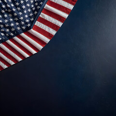 Obraz premium Close-up american flag ribbon on dark backdrop