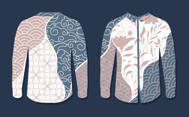 Modern batik Mockup Front and Back Isolated