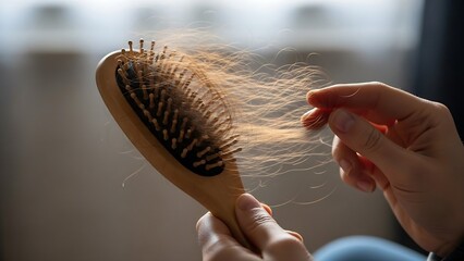 woman holding a hairbrush