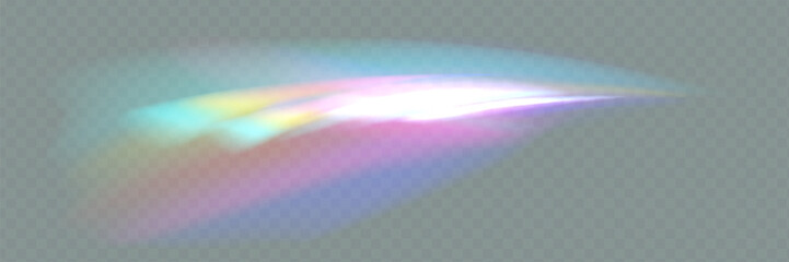 Prism light overlay with rainbow light effect, transparent flares of crystal diamond, vector background.
