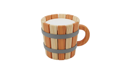 Wooden Mug with White Liquid