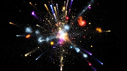 Spectacular cosmic explosion of stars and nebula gases in deep space for astronomy and sci-fi concepts