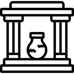 museum icon illustration design with outline