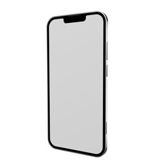 3d mobile phone with blank screen on left side view element