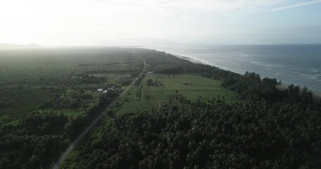 The road between the Rambungan Ferry and Sempadi is peaceful, scenic coastal secondary forests ,Mount Serapi,palm oil estates,Sempadi Beaches and Prawn Farm.