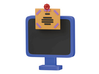 online certificate icon 3d illustration render