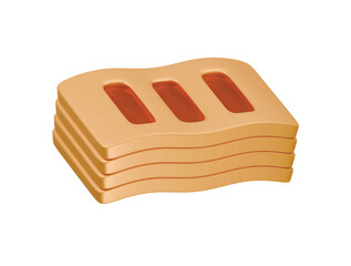 puff pastry icon 3d illustration render