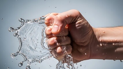 hand and water