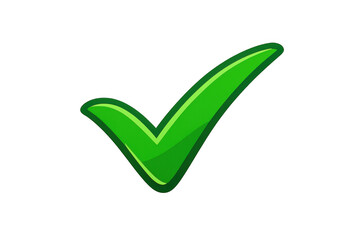 Green check mark icon symbolizing approval, success, completion, and validation for status and quality control