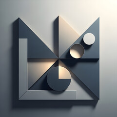 Geometric modern abstract composition with clean shapes and contemporary visual balance