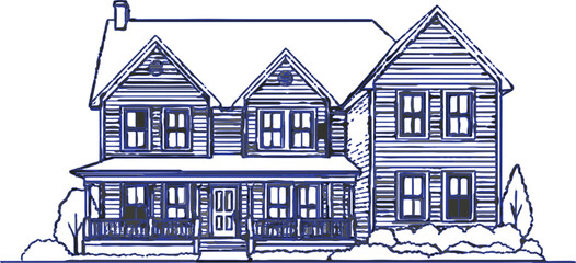 Sketch of Old  House in Town