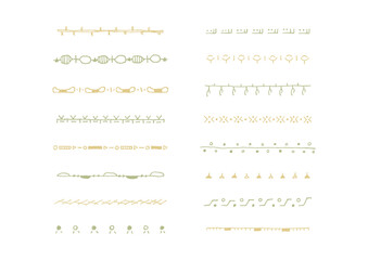ナチュラルでシンプルな手描きのラインセット15（カラー）