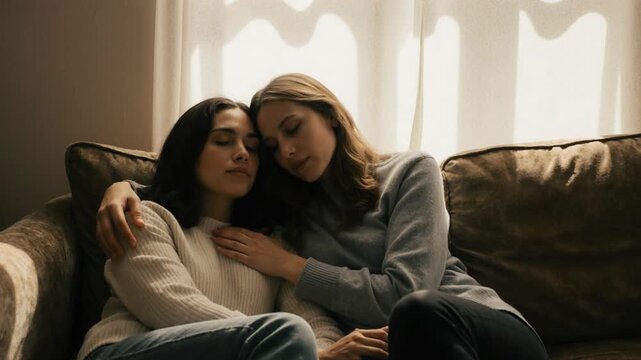 Emotional Support Between Two Female Friends During Difficult Moment