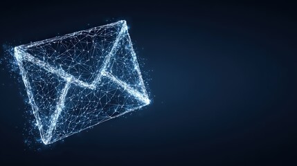 A digital envelope shimmering with interconnected points and lines, a symbol of modern communication. ..Created with Generative AI, not depicting real subjects.