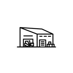 Minimalist Warehouse Illustrative Icon for Logistics and Storage Concept