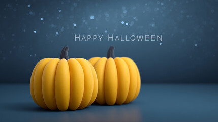 Halloween pumpkin decoration autumn holiday greeting celebration night background festive Happy halloween pumpkin decoration autumn holiday greeting celebration night background festive blue scene