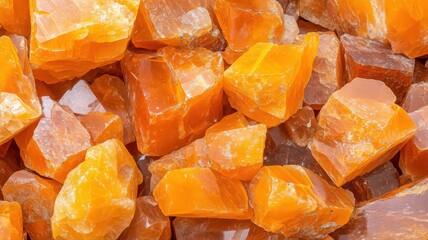 Close-Up of Polished Carnelian Gemstones