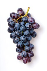 Fototapeta premium Fresh Black Grapes Isolated on White Background | fresh Black grapes bunch close up photo