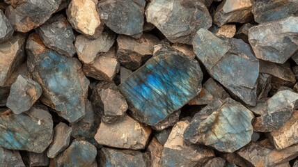 Close-up of Polished Labradorite Gemstones