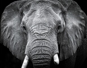 Black and White Elephant Portrait, Fine Art Wildlife Photography
