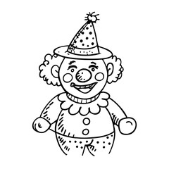 hand drawn doodle clown illustration isolated vector
