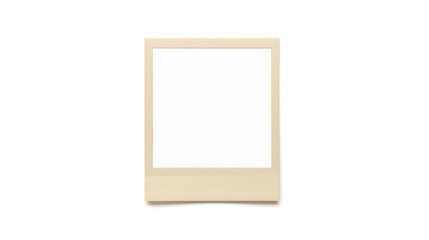 A minimalist square Polaroid-style photo frame with a thicker bottom border and rounded corners, presented against a pure white background. It features a warm beige ivory matte finish and has clean li