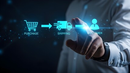 E commerce logistics and delivery concept