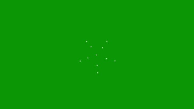 Twinkling Star Light FX Motion Graphics, White Cartoon Vector Stars with Gentle Flashing Light, Flat Doodle Sparkle Design for Green Screen Video Projects