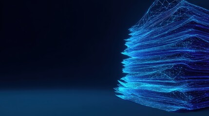 A mesmerizing digital rendition of abstract data visualization, a cascade of luminous blue. ..Created with Generative AI, not depicting real subjects.