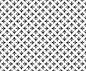 Flower geometric pattern. Seamless vector background. White and black ornament. Ornament for fabric, wallpaper, packaging. Decorative print.