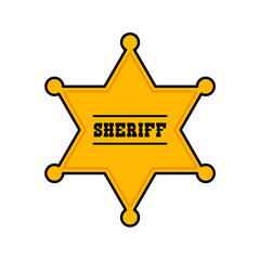 Vector Sheriff Badge Illustration on White Background