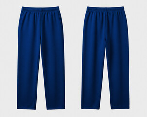 Blank Blue Sweatpants Mockup, Front and Back View for Activewear and Loungewear, Isolated on White Background © Drip