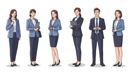 Fototapeta premium Professionals in business attire standing confidently